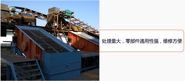 圓振動篩處理量大，零部件通用性強，維修方便。