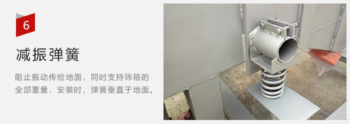 減振彈簧為減少篩箱與支撐裝置之間的摩擦而產(chǎn)生。